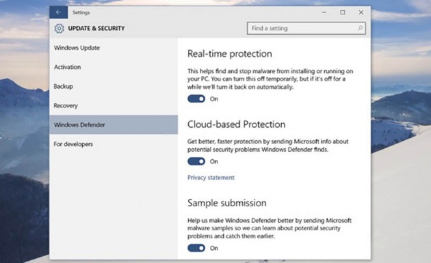 Ajustes Windows Defender