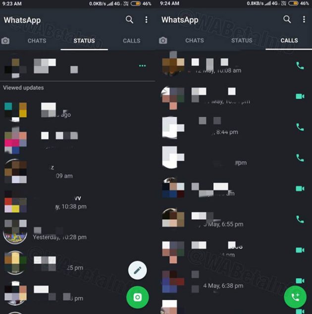 Modo oscuro de WhatsApp