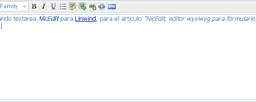 NicEdit, editor wysiwyg para formularios web.