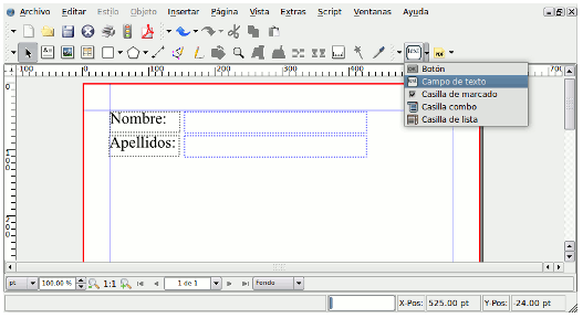 Scribus - Crear un PDF con formulario