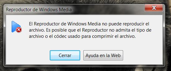 Windows Media Player no puede reproducir