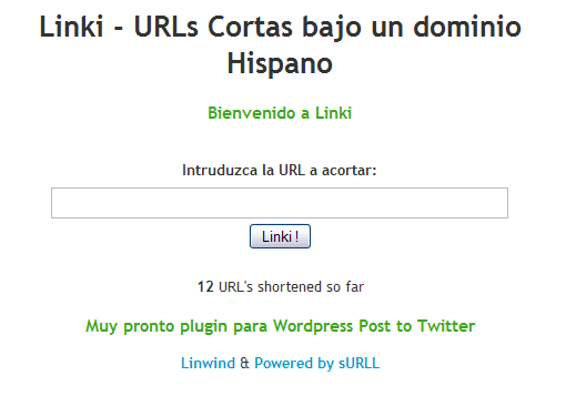 Linki.es – Acorta tus URL para aprovechar tus letras en twitter.