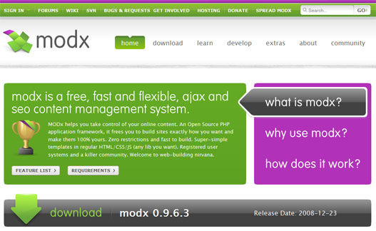 MODx – Un CMS rápido, con SEO y de código abierto.