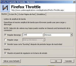 firefox throttle Limitar el ancho de banda en Firefox