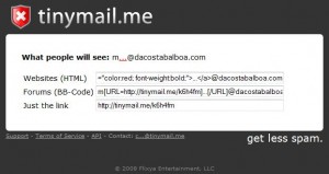 tinymail evita spam email